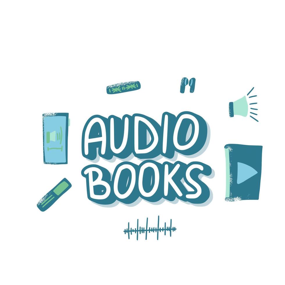 reeks van audio boeken symbolen. vector illustratie.