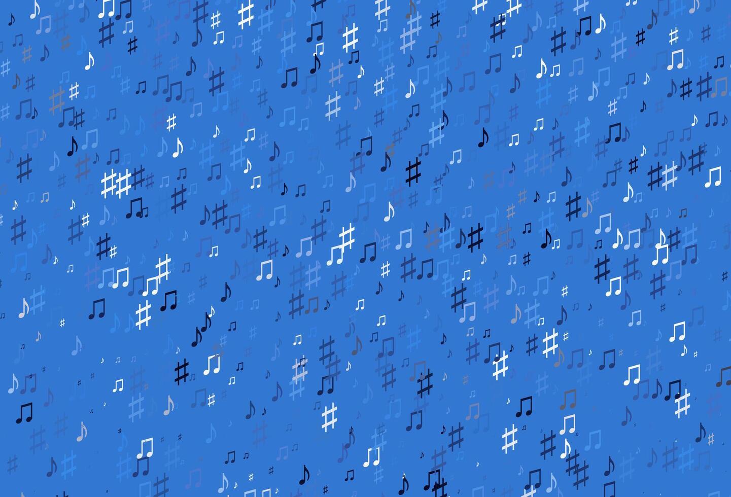 lichtblauw vectorsjabloon met muzikale symbolen. vector