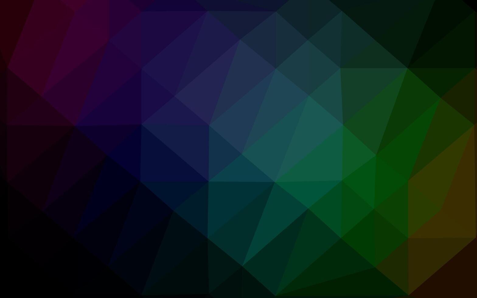 donkere veelkleurige, regenboog vector glanzende driehoekige achtergrond.