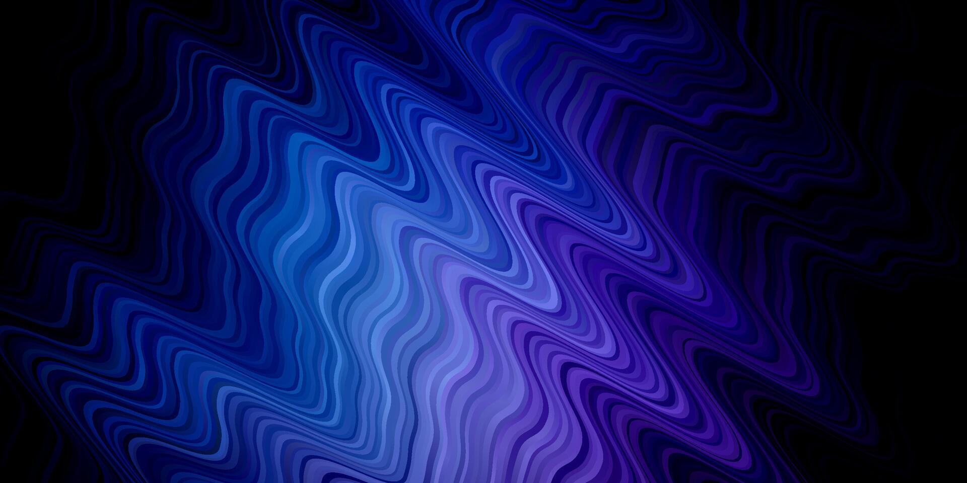 donkerroze, blauw vectorpatroon met gebogen lijnen. vector