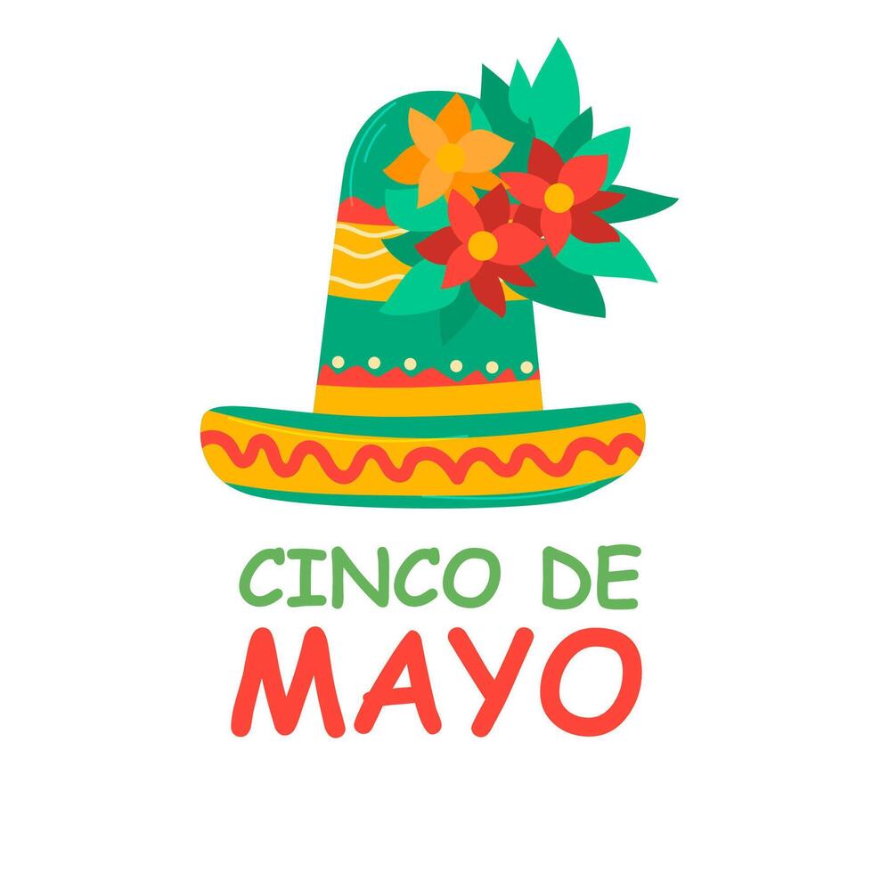 cinco de mayonaise. Mexicaans hoed icoon vector. illustratie van symbool vector