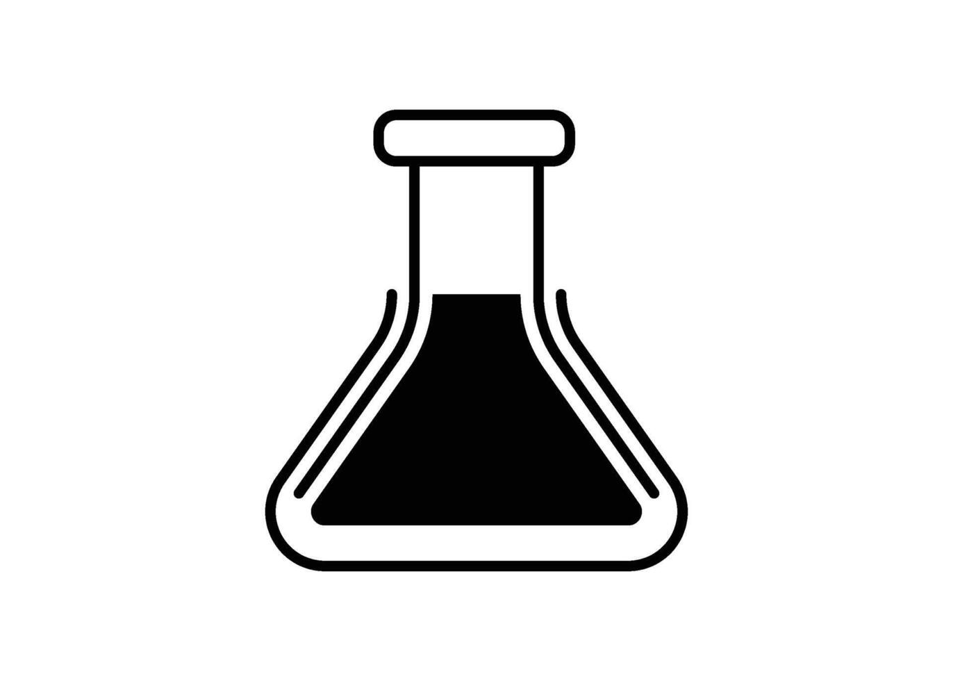 laboratorium fles icoon lijn ontwerp sjabloon geïsoleerd vector