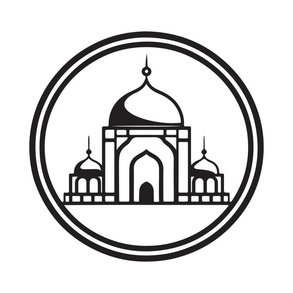moskee vector, logo, kunst, pictogrammen, en grafiek vector