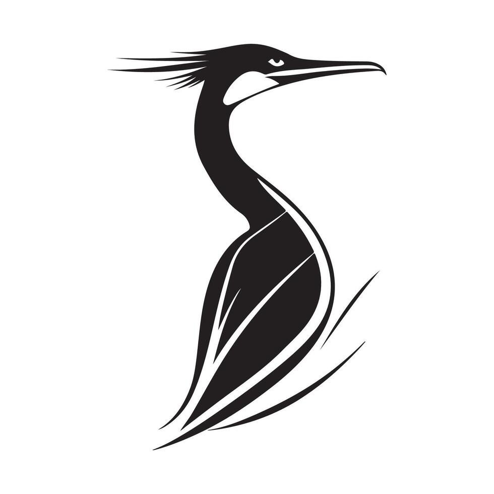 reiger silhouet afbeeldingen, reiger logo ontwerp icoon vector, vector