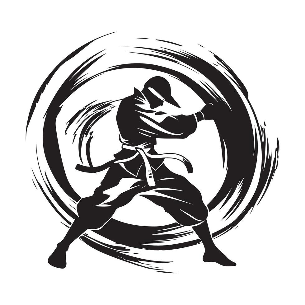 karate silhouet vector afbeeldingen