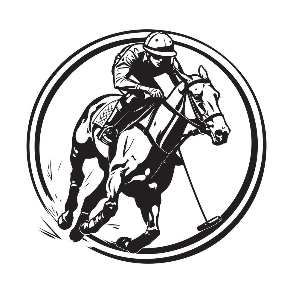 illustratie van een polo speler in actie vector illustratie