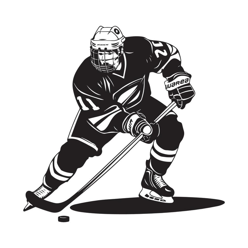 hockey speler vector kunst, pictogrammen, en grafiek