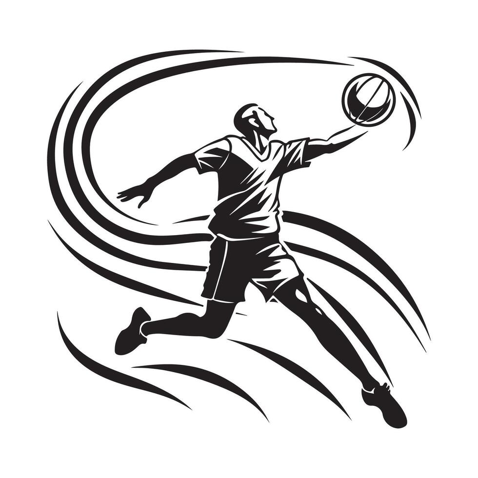 volleybal speler silhouet vector beeld