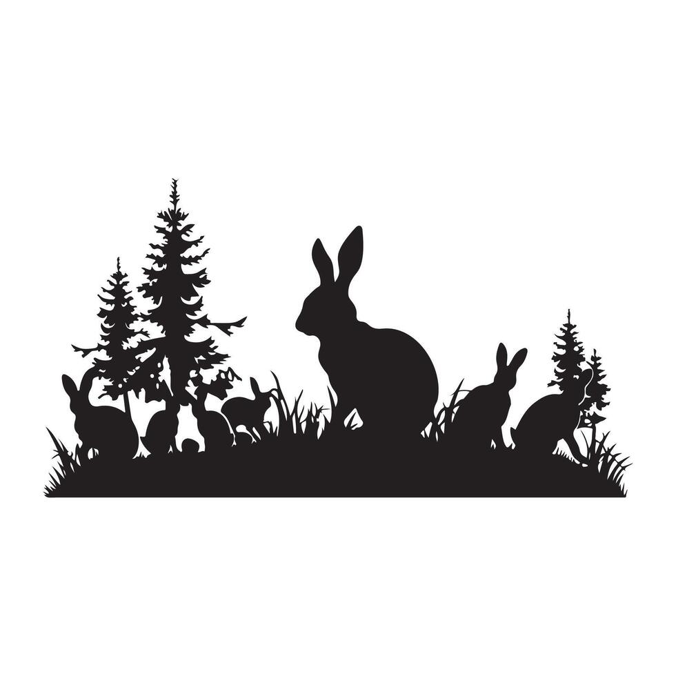 Pasen konijn silhouet vector, gelukkig Pasen konijn silhouet vector