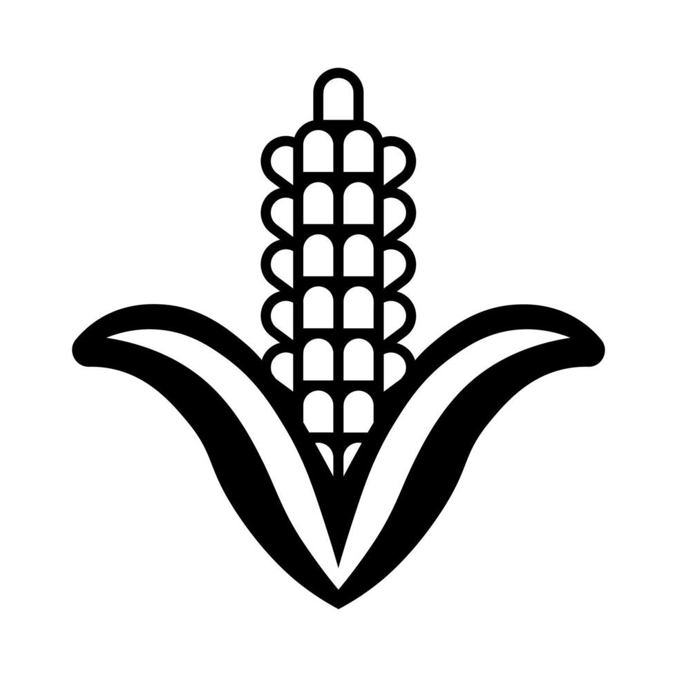 zwart vector maïs icoon geïsoleerd Aan wit achtergrond