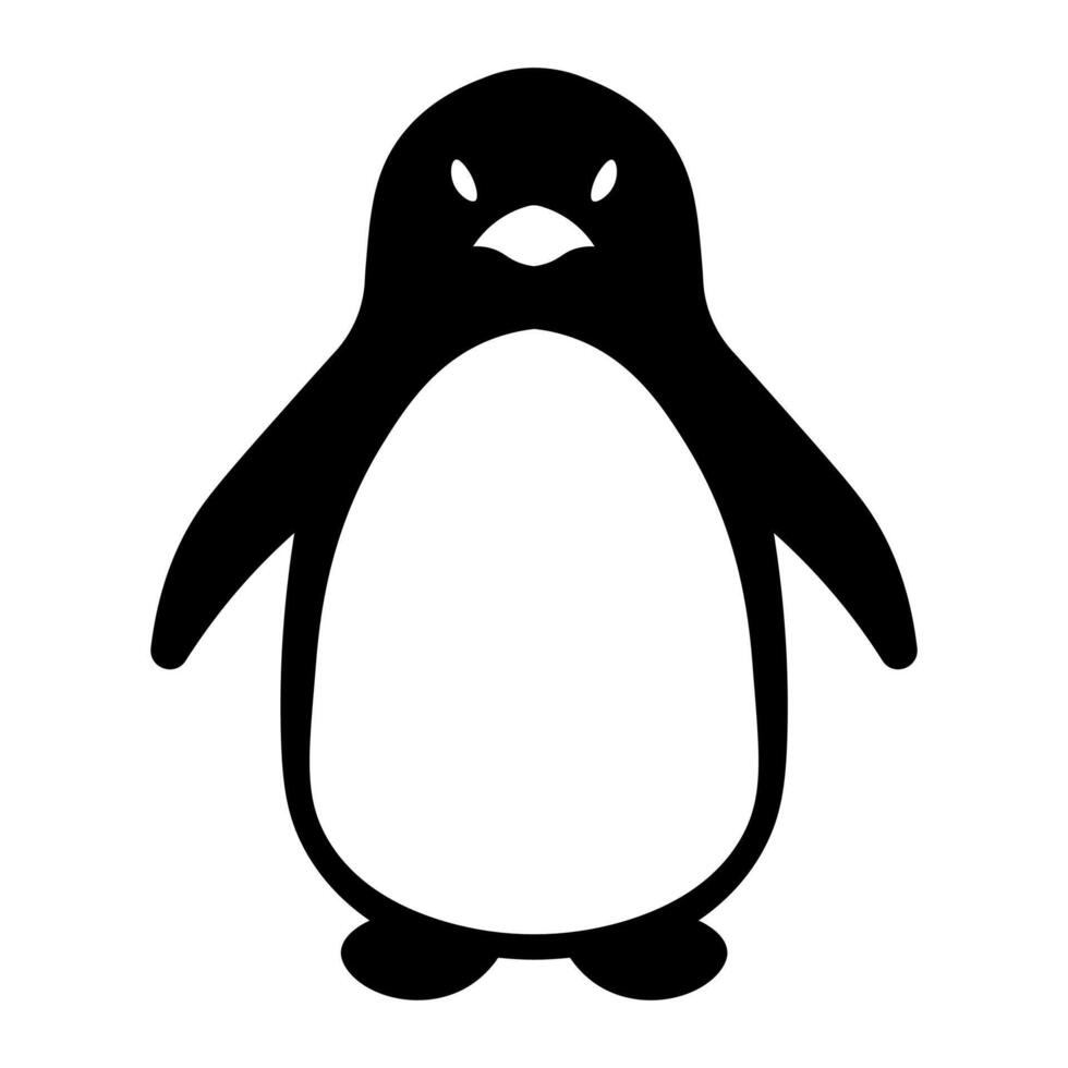 zwart vector pinguïn icoon geïsoleerd Aan wit achtergrond