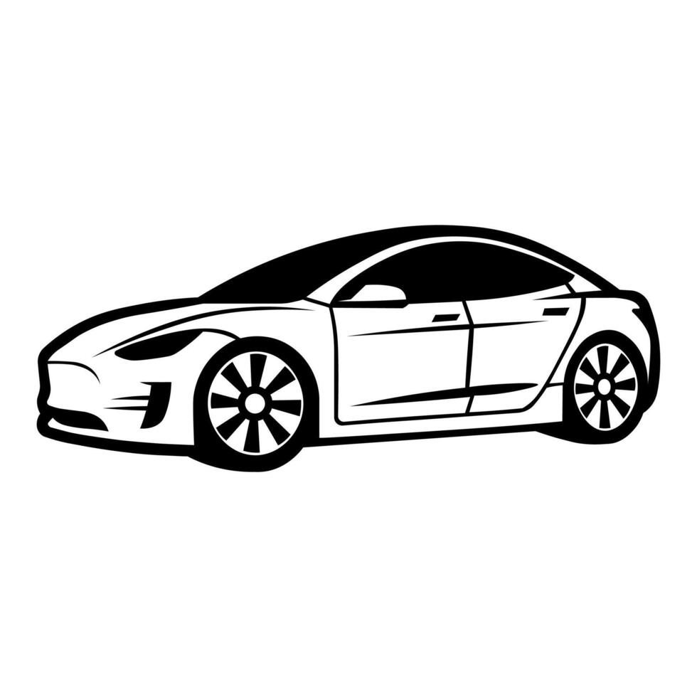 zwart vector elektrisch auto icoon geïsoleerd Aan wit achtergrond