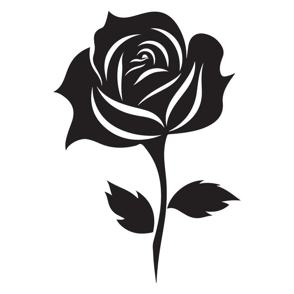 een zwart roos silhouet. vector