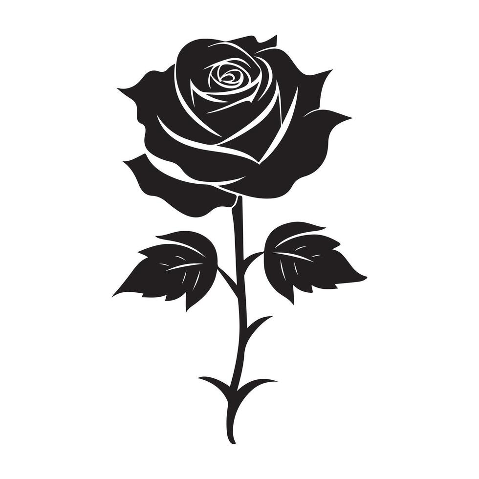 een zwart roos silhouet. vector