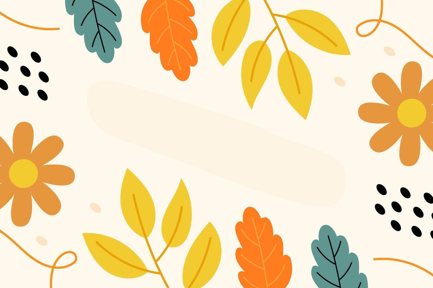 hand- getrokken bladeren herfst vlak ontwerp illustratie vector achtergrond sjabloon