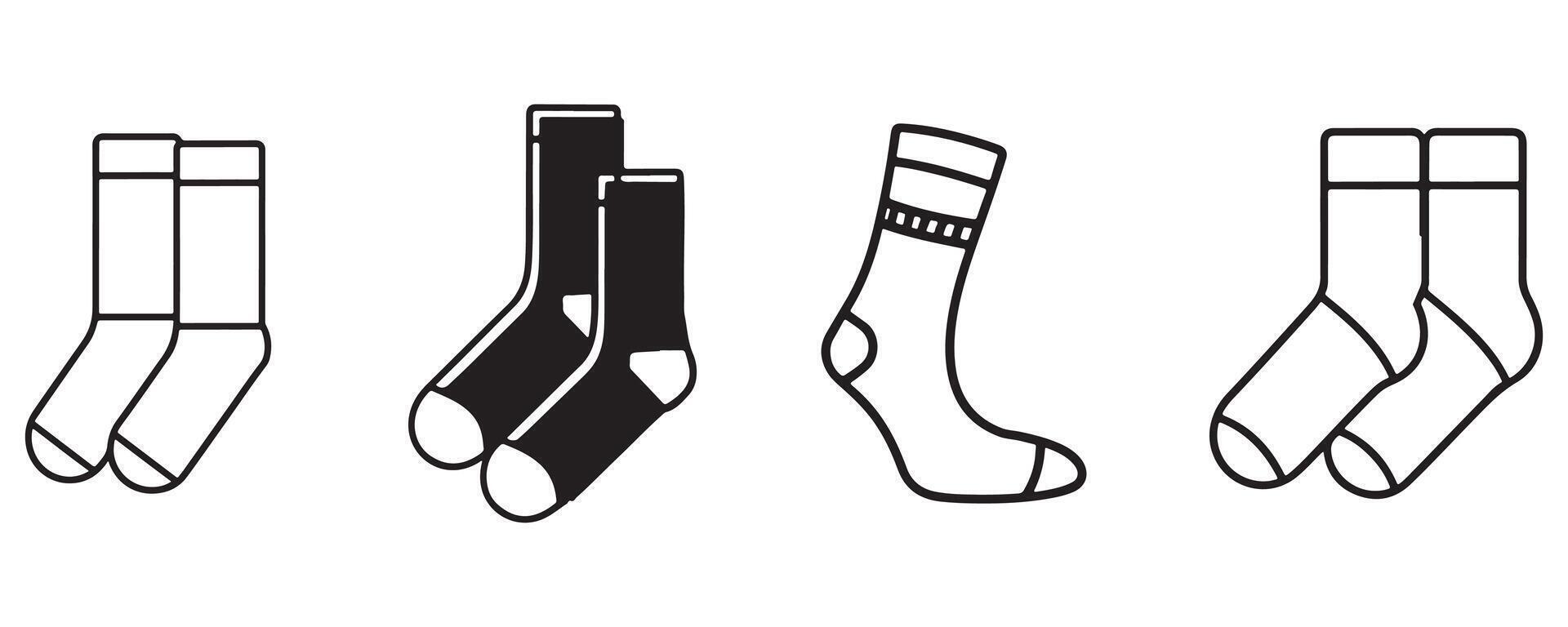 sokken ontwerp reeks schets vector Aan wit achtergrond