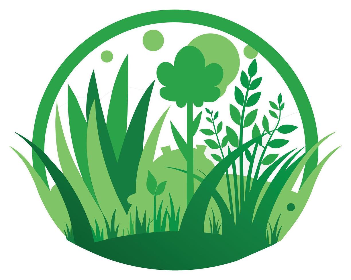 groen gras natuur ontwerp elementen vector illustratie