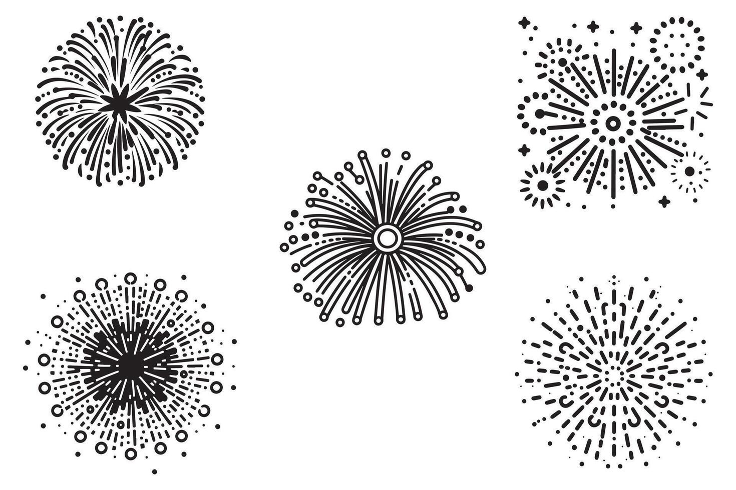 vuurwerk vector reeks vector ontwerp Aan wit achtergrond illustratie