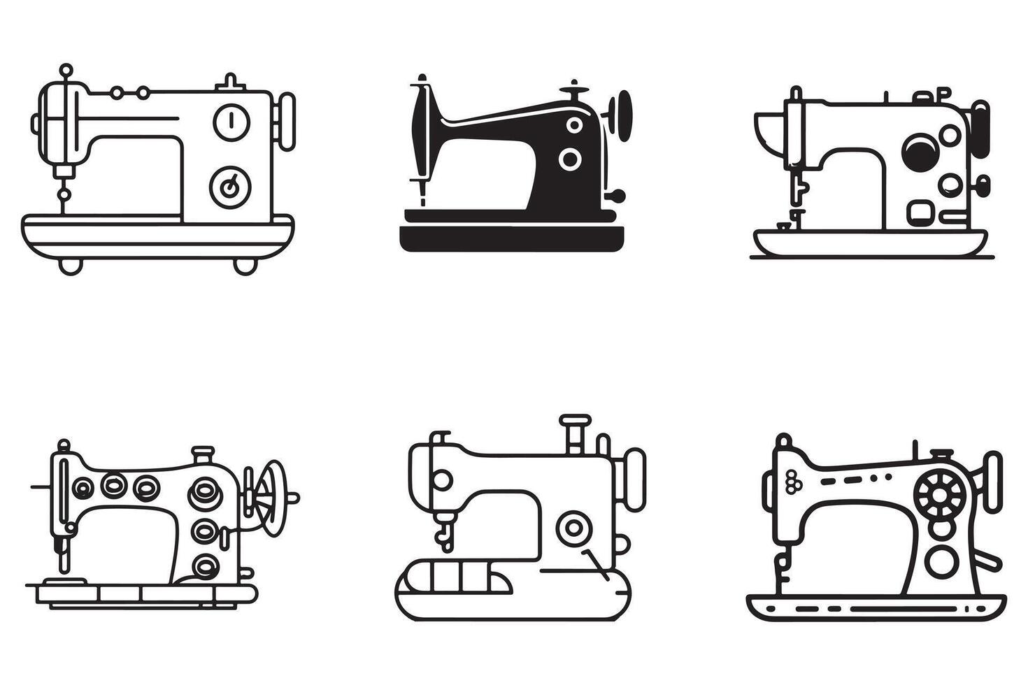 naaien machine hand- getrokken schets vector Aan wit achtergrond illustratie