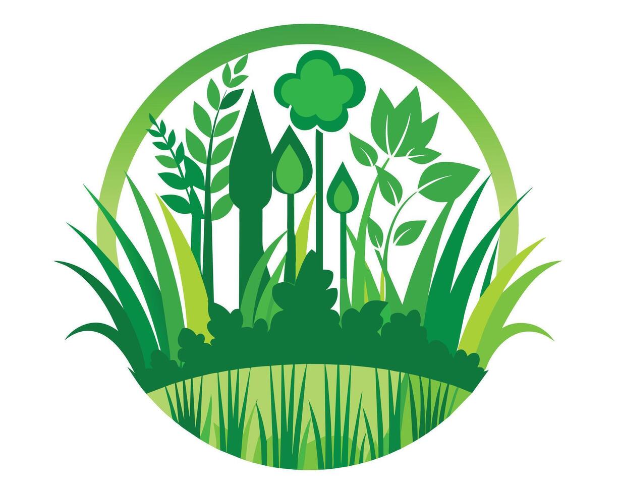 groen gras natuur ontwerp elementen vector illustratie