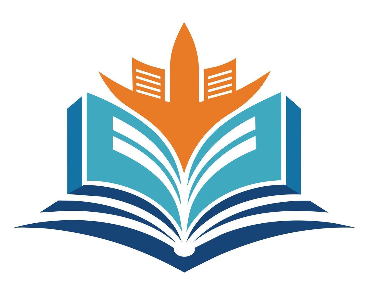 logo boek kennis academisch gemakkelijk vector illustratie