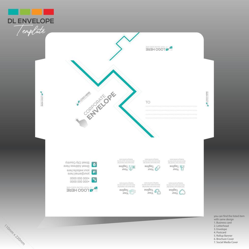 envelop voor zakelijke en ieder gebruik vector
