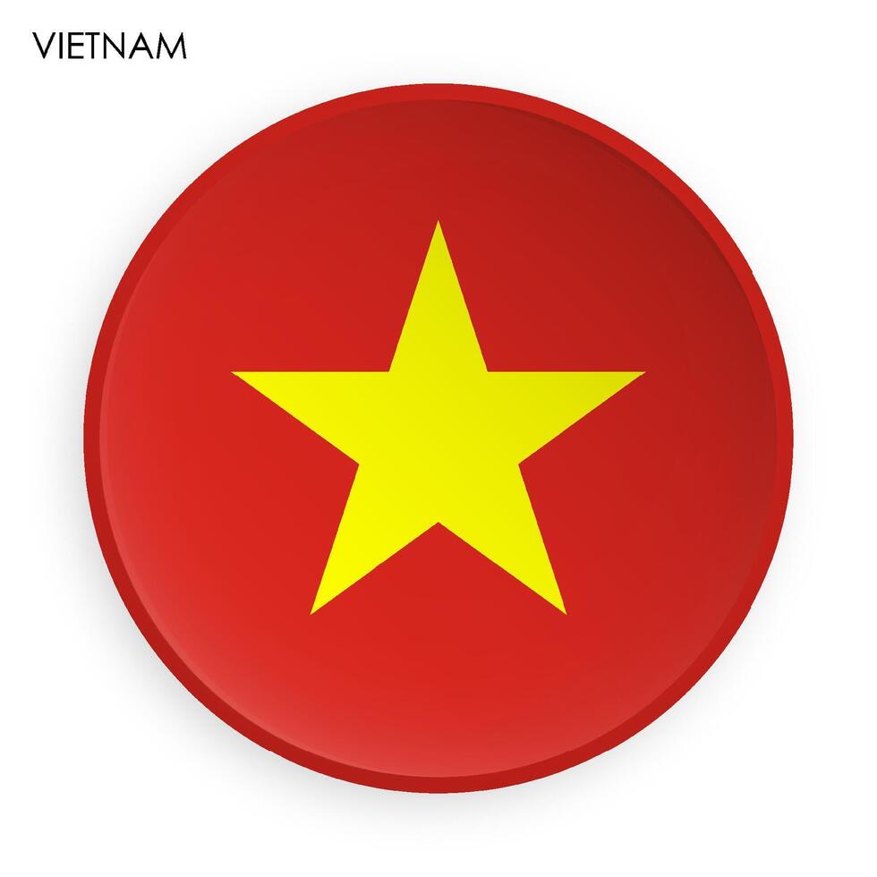 Vietnam vlag icoon in modern neomorfisme stijl. knop voor mobiel toepassing of web. vector Aan wit achtergrond