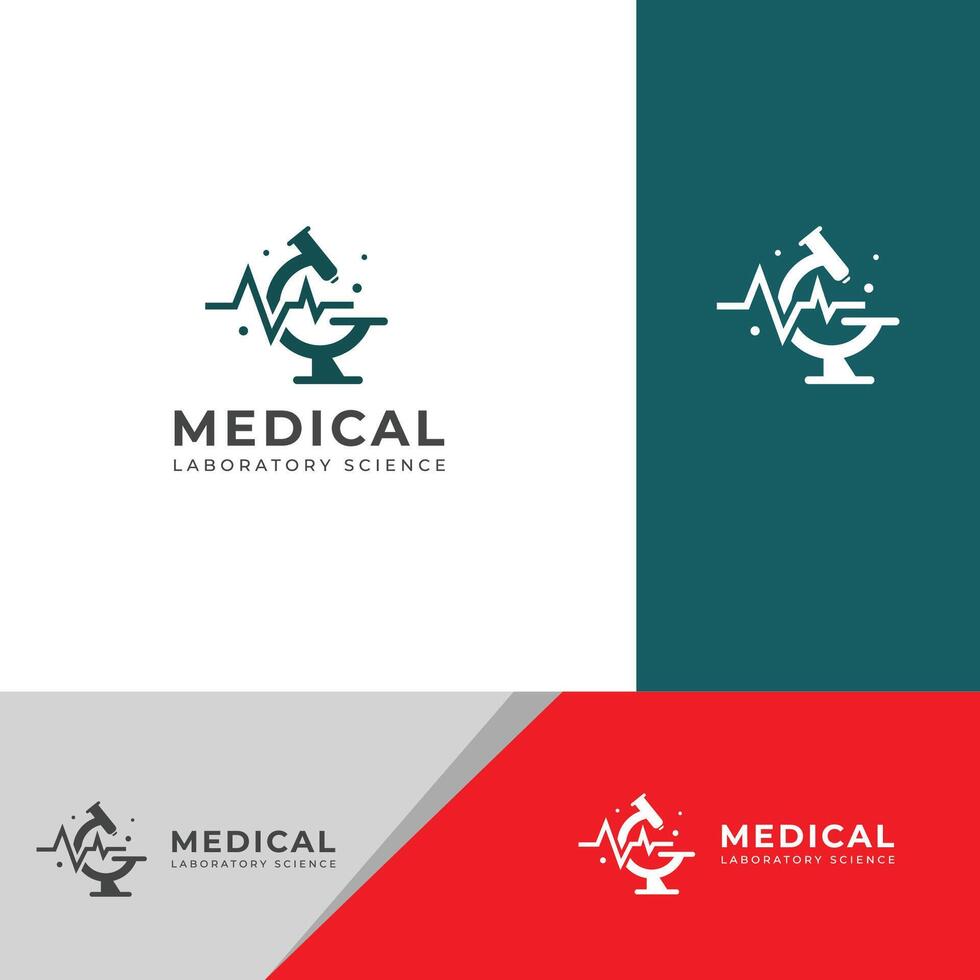 creatief medisch laboratorium wetenschap logo ontwerp vector