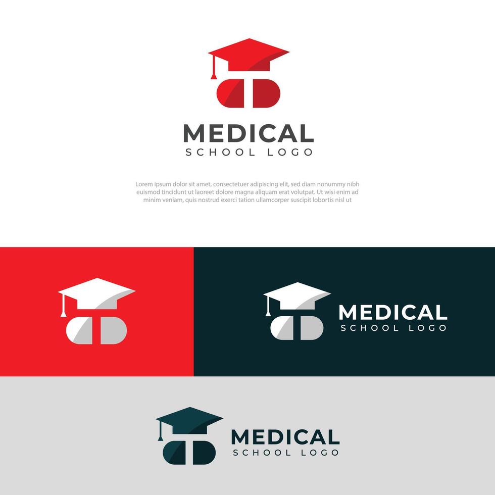 creatief medisch school- logo ontwerp vector sjabloon.