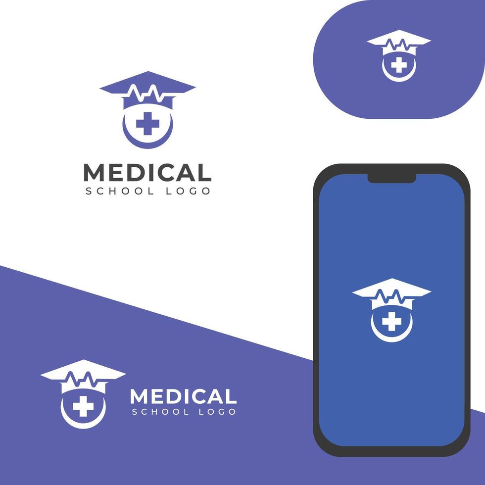 creatief medisch school- logo ontwerp vector sjabloon.