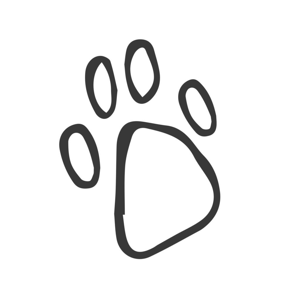 voetafdruk huisdier. poot afdrukken. hond of kat vector, icoon. vector