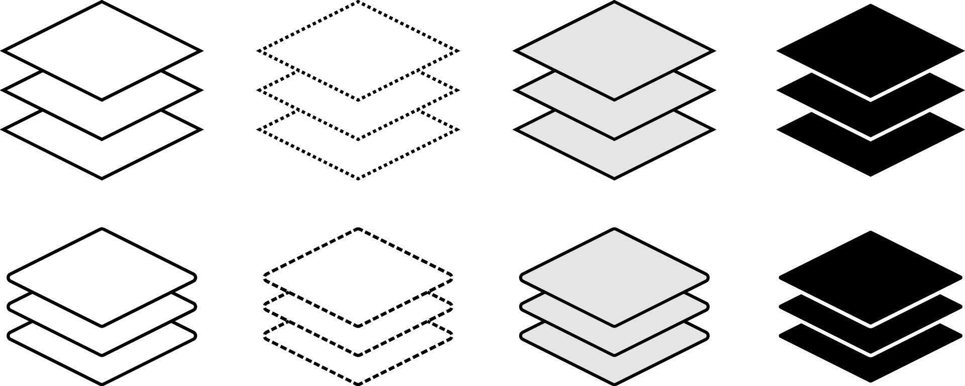 lagen lijn pictogrammen verzameling. gemakkelijk en modern vector. ontwerp voor app, web, poster. vector