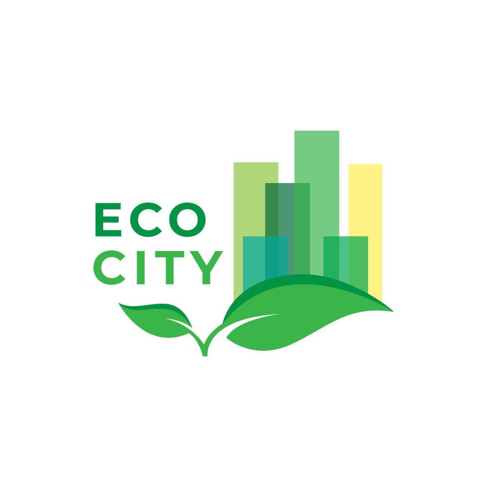 logo ecologie milieu eco vriendelijk stad vector icoon symbool minimalistische ontwerp