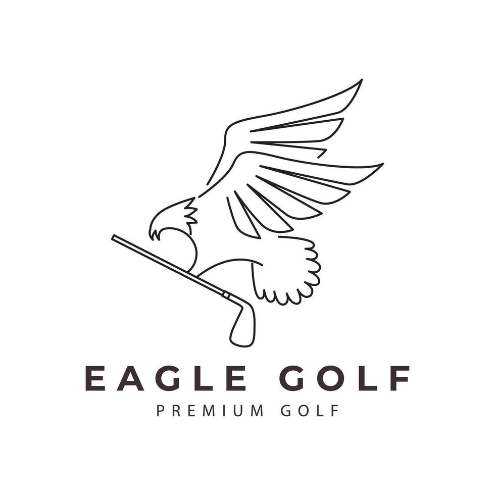 golf logo met adelaar sjabloon vector icoon symbool minimalistische ontwerp