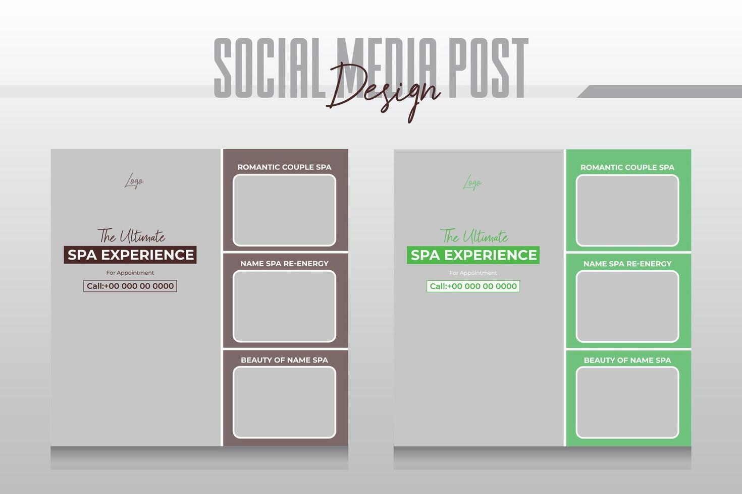 spa en schoonheid zorg sociaal media post of folder sjabloon ontwerp vector