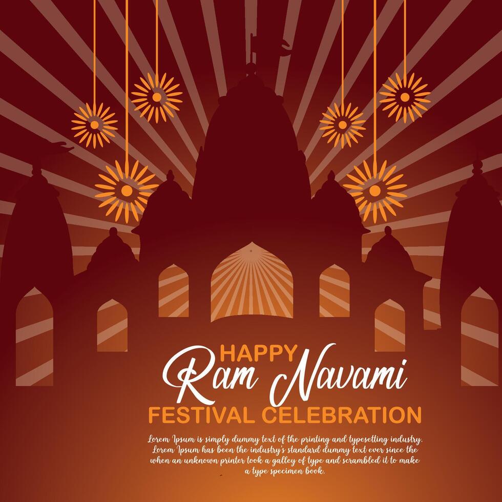 gelukkig RAM navami cultureel banier Hindoe festival verticaal post wensen viering kaart RAM navami viering achtergrond vector