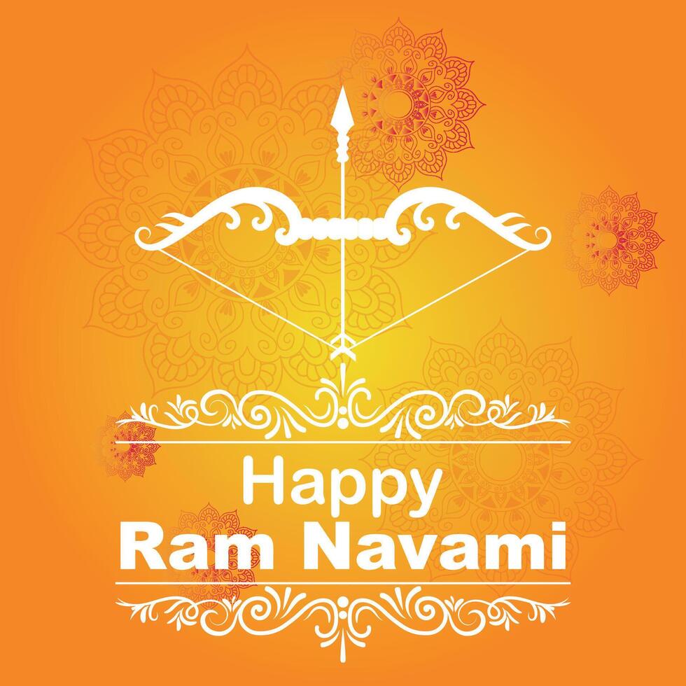 gelukkig RAM navami cultureel banier Hindoe festival verticaal post wensen viering kaart RAM navami viering achtergrond RAM navami groeten geel beige achtergrond Indisch hindoeïsme festival vector