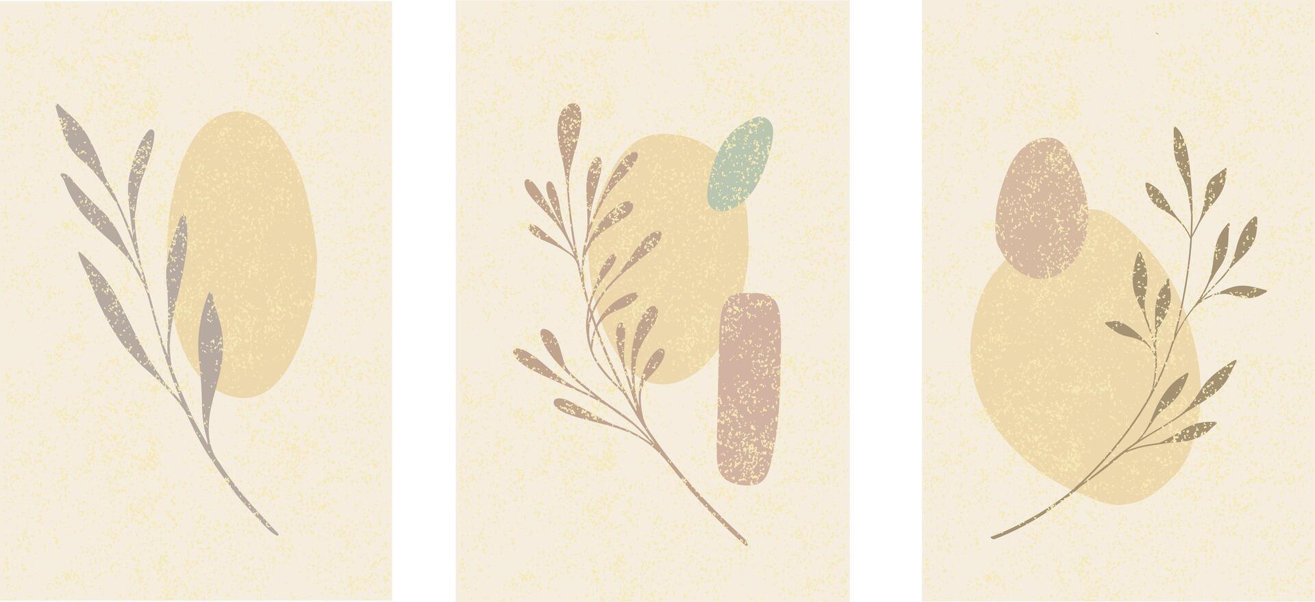 abstract vormen achtergrond bladeren Afdeling plantkunde vector illustratie beige warm kleuren voorjaar vrouw biologisch