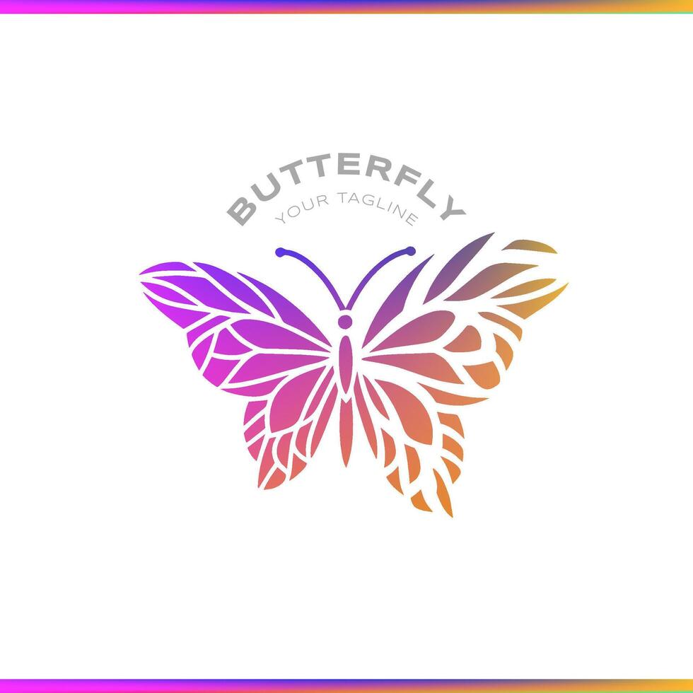 vlinder verstrooien abstract helling logo Aan wit achtergrond vector