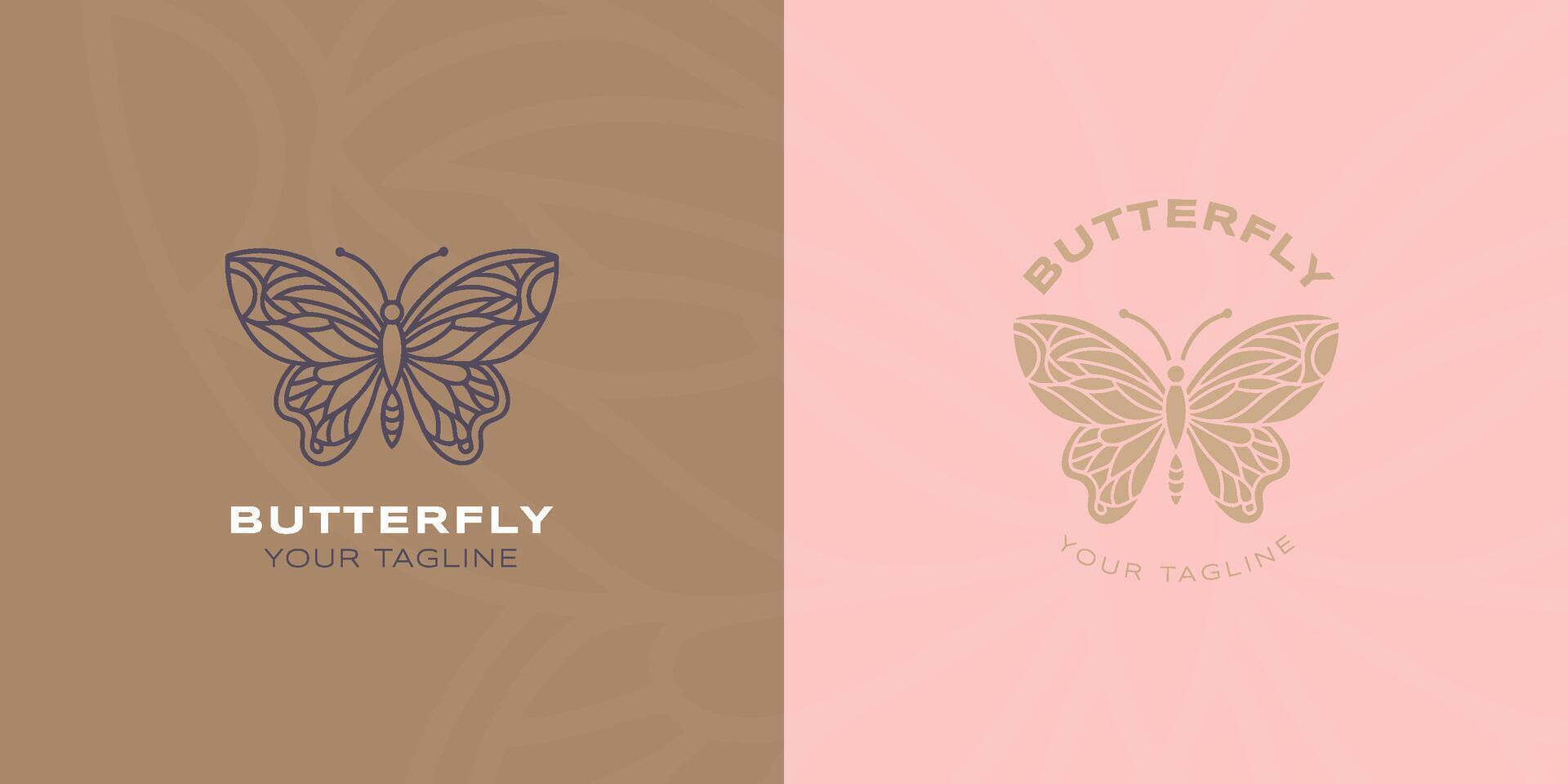vlinder lijn en vlak logo. voor decoratie, spa, yoga, floreren, uitnodiging, enz vector
