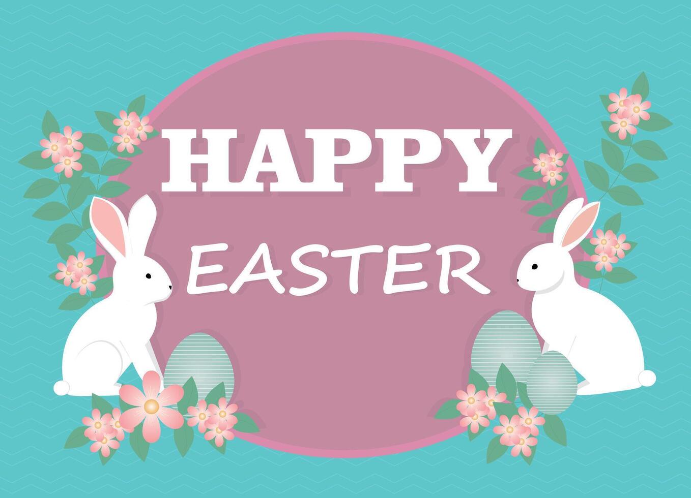 banier papier konijn met de tekst, geschreven gelukkig Pasen vector