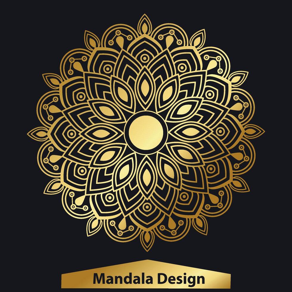 luxe achtergrond met decoratief gouden mandala ontwerp vector