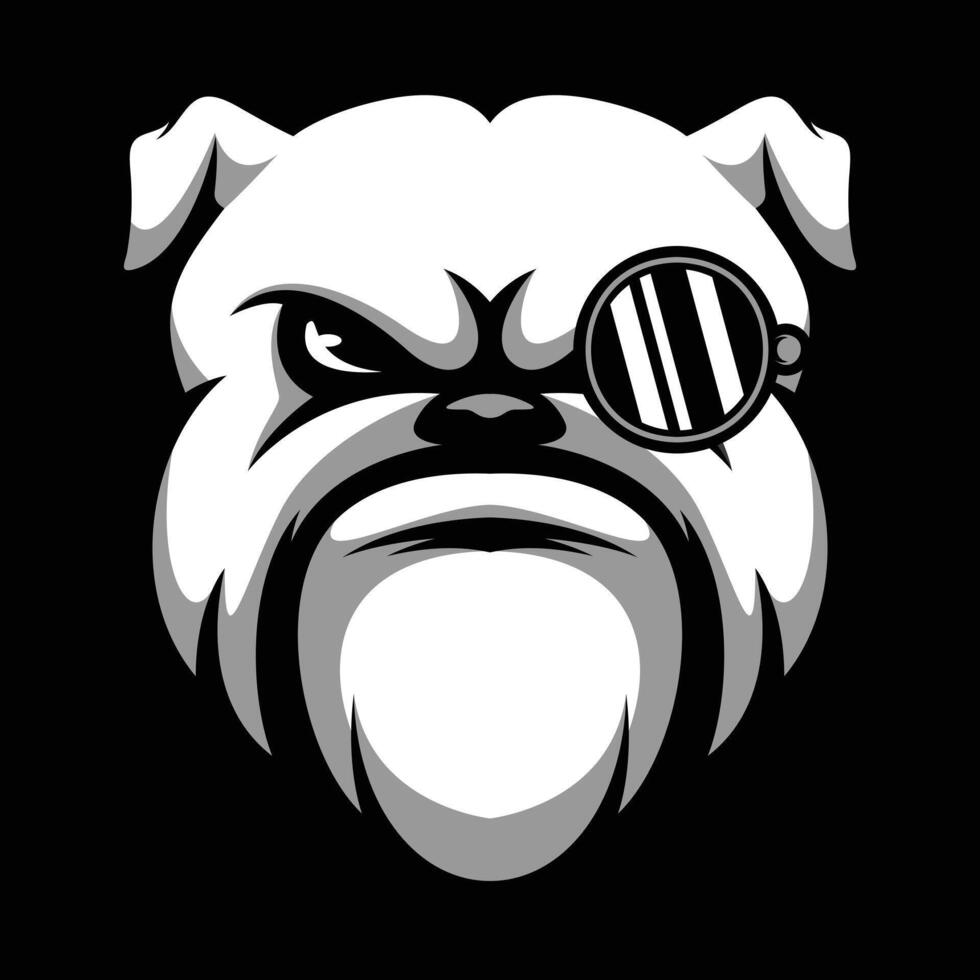 bulldog bril zwart en wit vector