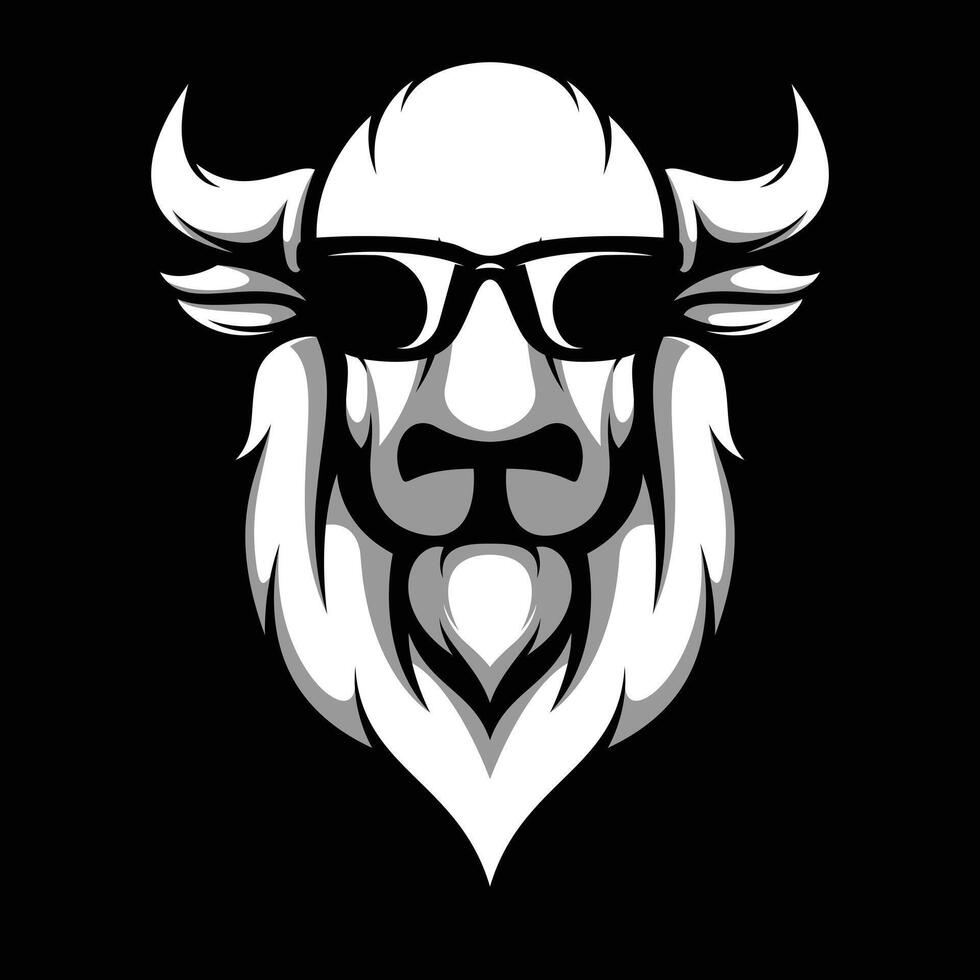 buffel zonnebril zwart en wit vector