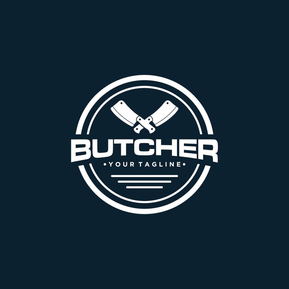 slager winkel logo ontwerp sjabloon. mes en vlees vector ontwerp.