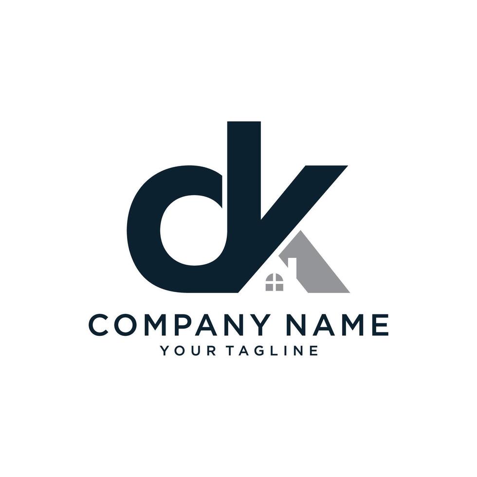 dk logo. bedrijf logo. monogram ontwerp. brieven d en k. vector
