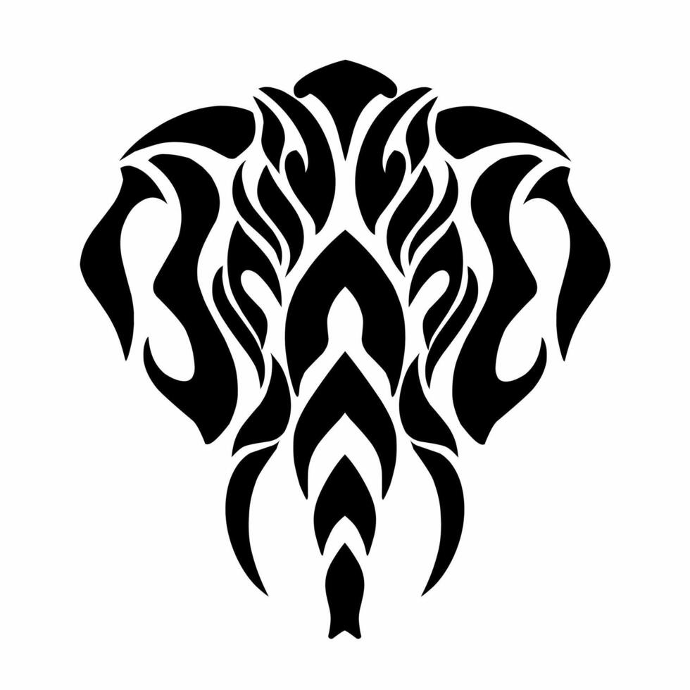 illustratie vector grafiek van olifant hoofd ontwerp in tribal kunst tatoeëren stijl