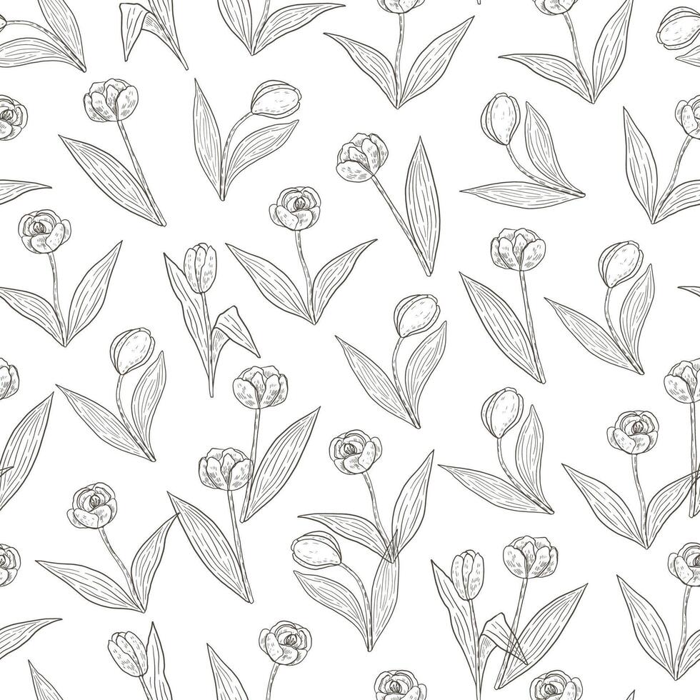 tulp bloemen vector naadloos patroon.