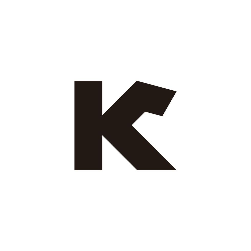 brief kr gemakkelijk gekoppeld meetkundig logo vector