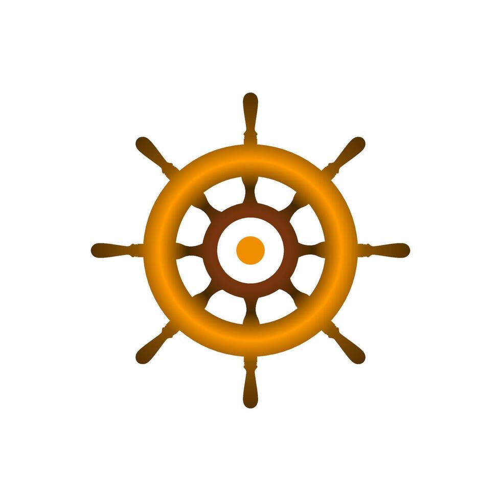 schip stuurinrichting wiel icoon. vlak kleur ontwerp. vector illustratie.